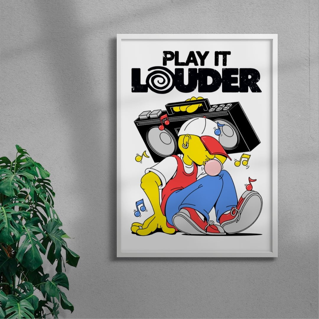 Play It Louder! contemporary wall art print by Pointless Illustrations / James Lacey - sold by DROOL