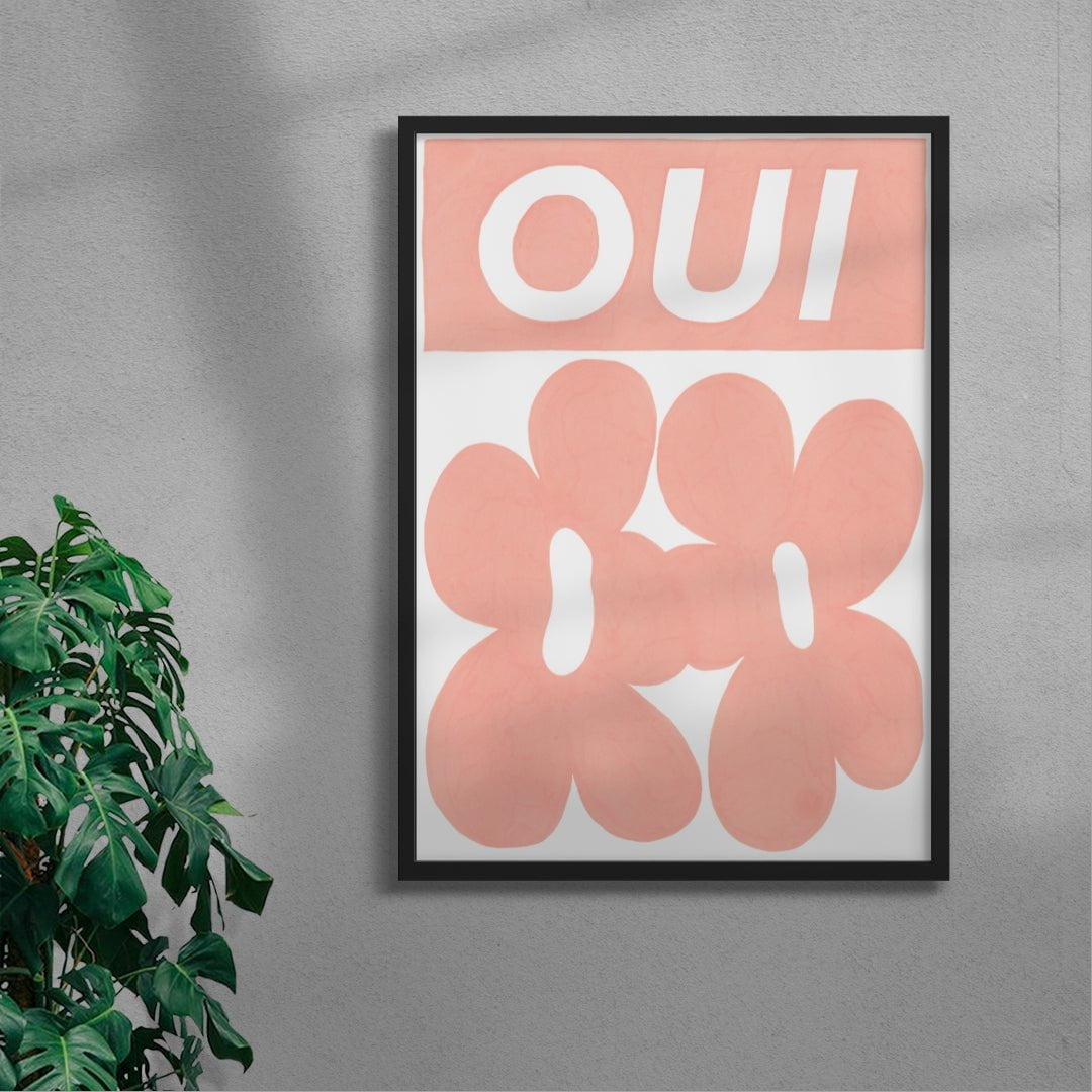 Oui contemporary wall art print by Sara Cristina Moser - sold by DROOL