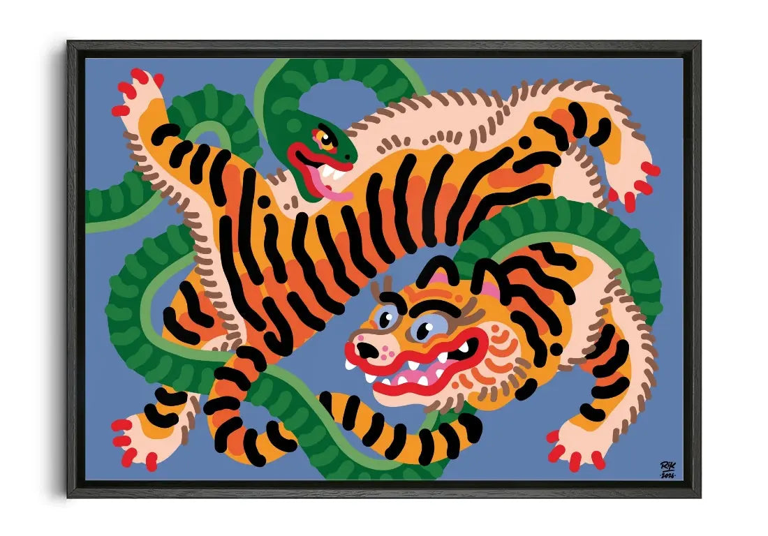 Rumble In The Jungle contemporary canvas print by Rik Lee - sold by DROOL