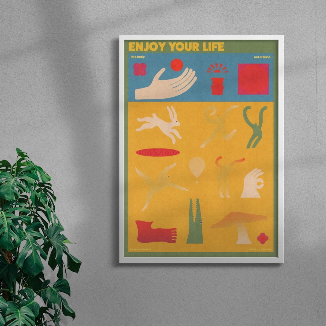 Enjoy Your Life 2 contemporary wall art print by Imo Sinclair - sold by DROOL