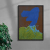 Blue Volcano contemporary wall art print by Lily Kong - sold by DROOL
