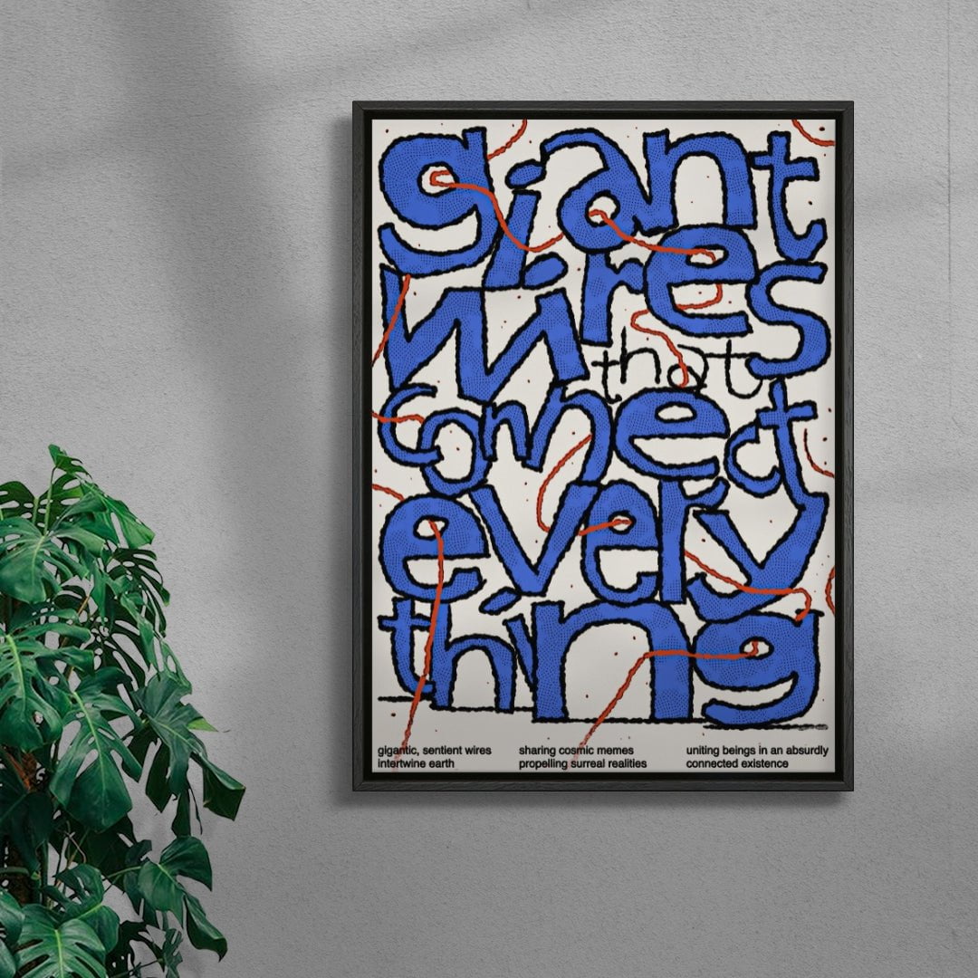 Wires contemporary wall art print by Jorge Santos - sold by DROOL
