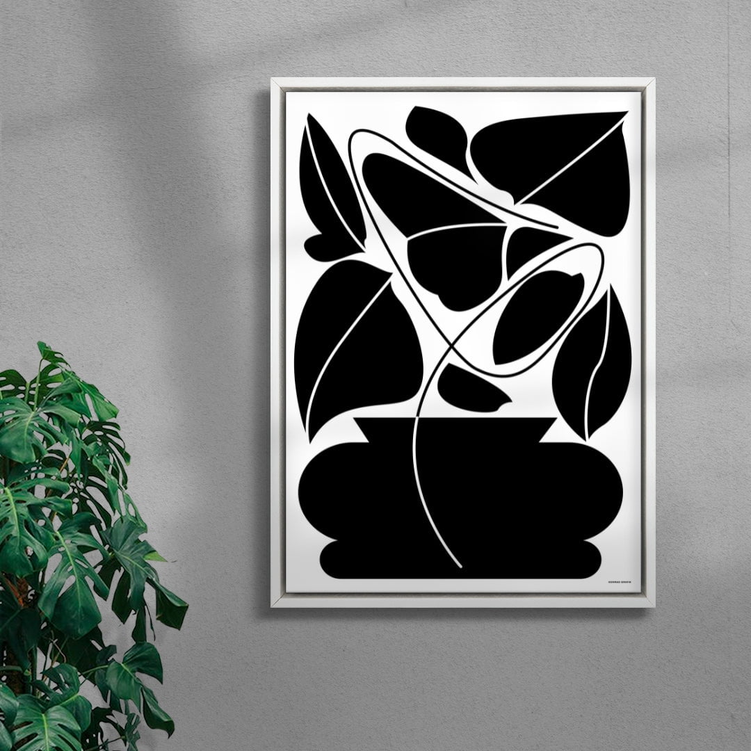 Potted plant contemporary wall art print by Konrad Grafik - sold by DROOL