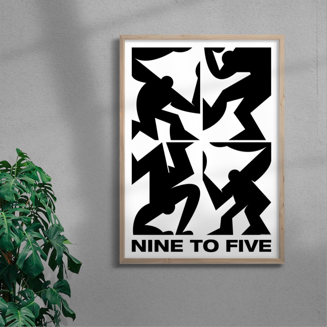 NINE TO FIVE contemporary wall art print by Konrad Grafik - sold by DROOL