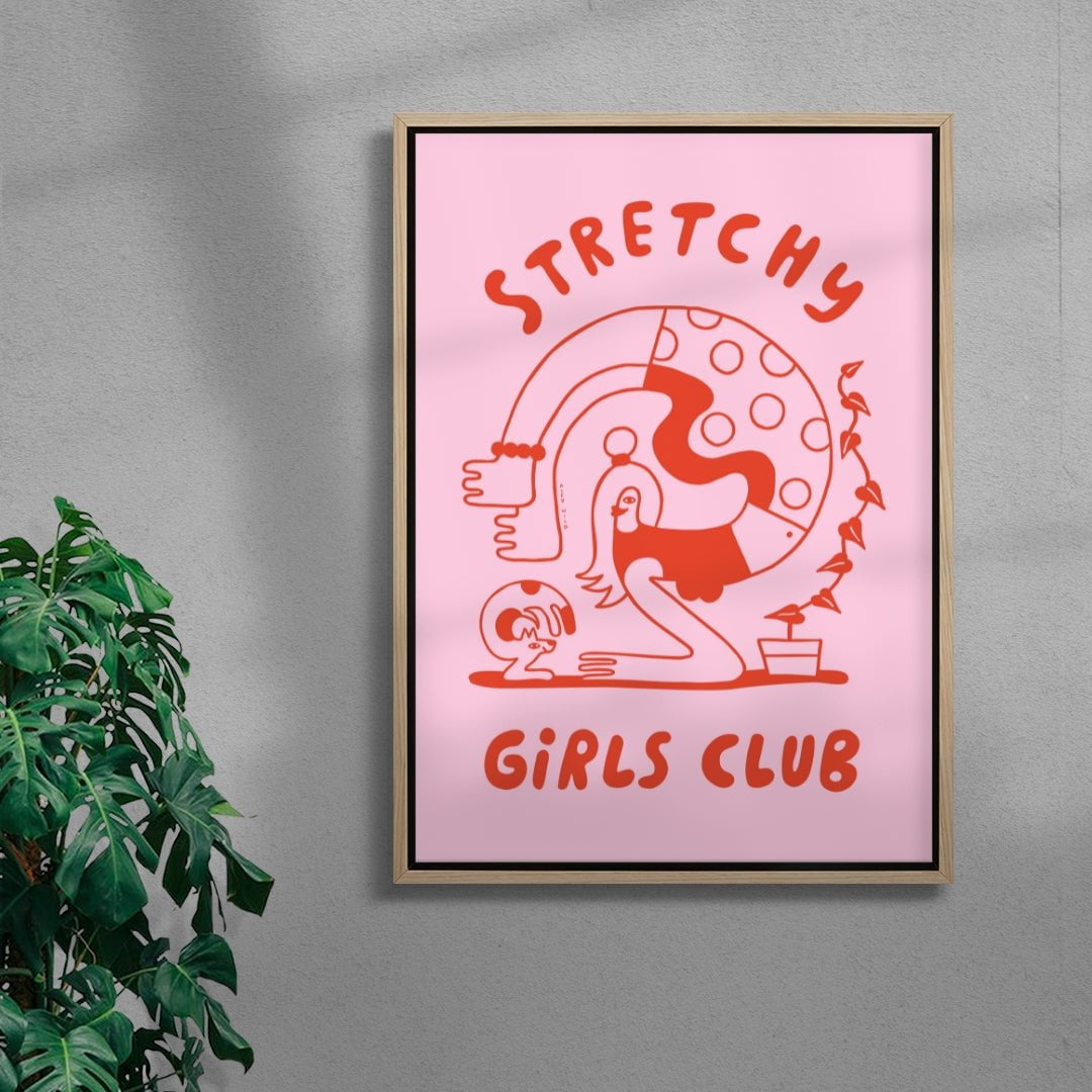 Stretchy Girls Club contemporary wall art print by Aley Wild - sold by DROOL