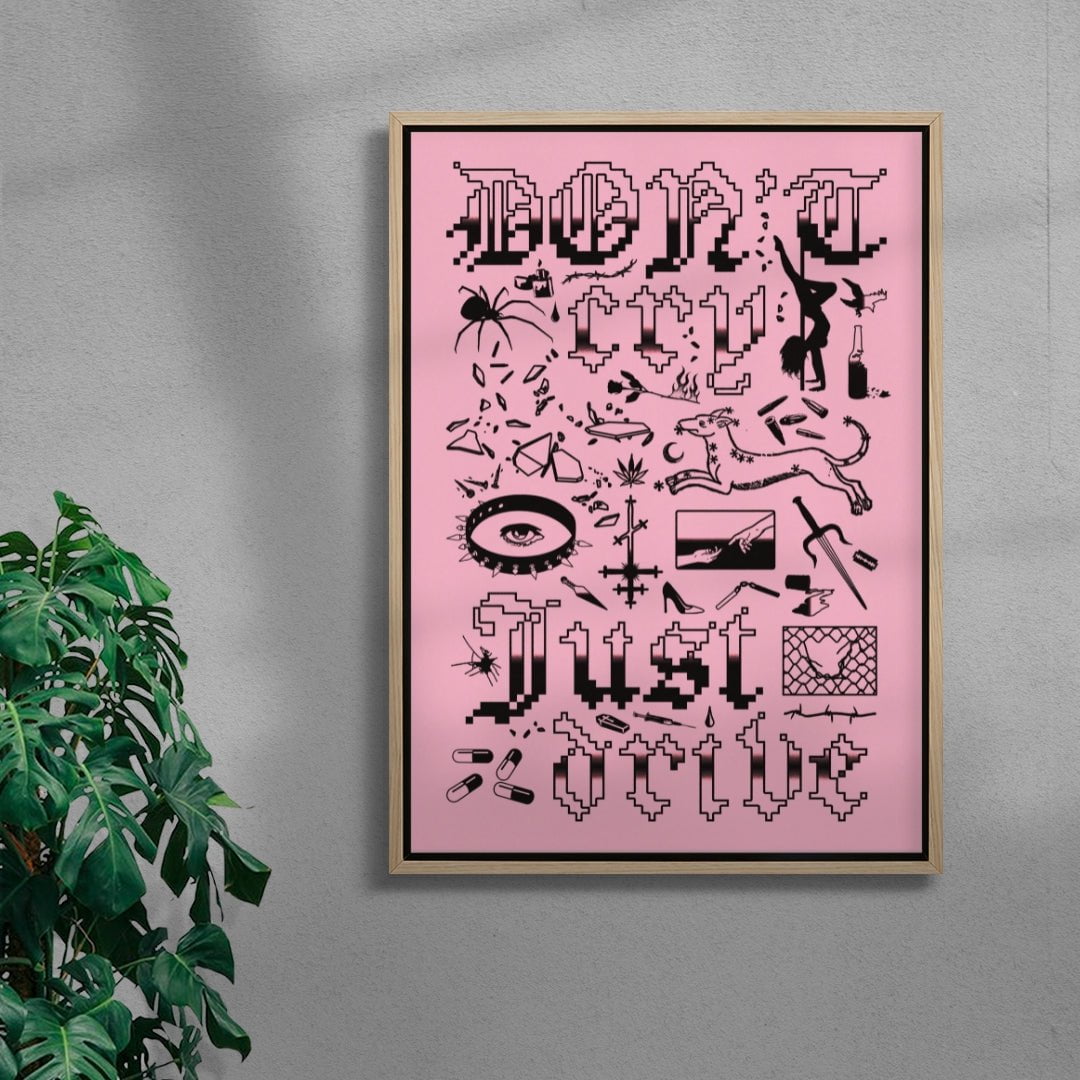 Don't Cry, Just Drive contemporary wall art print by Utsav Verma - sold by DROOL