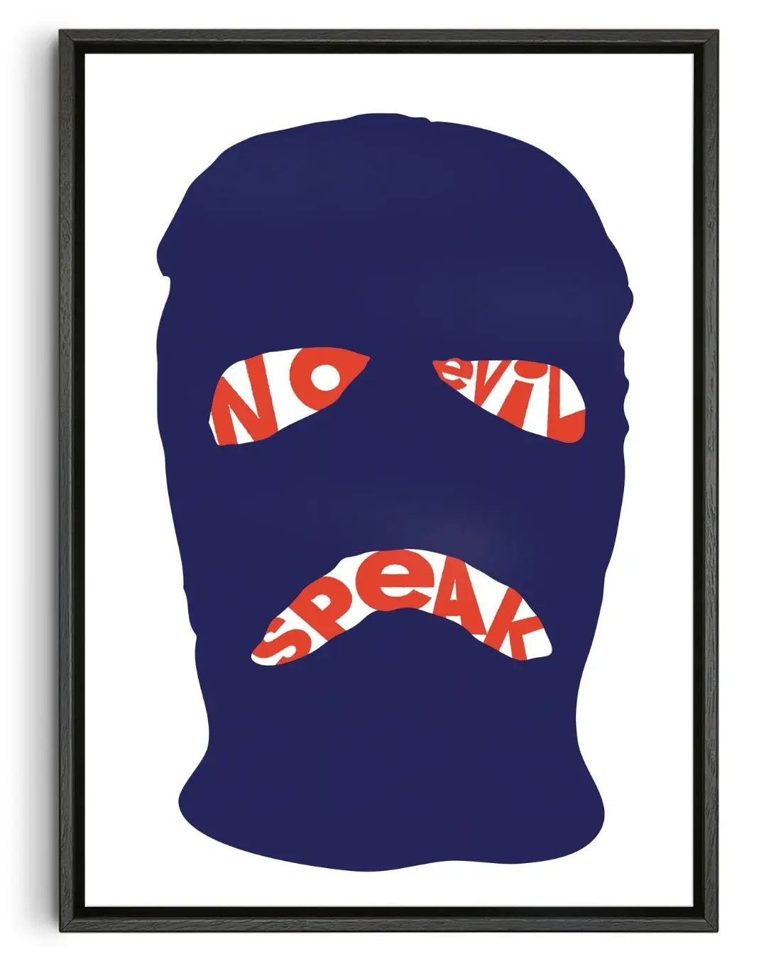 Speak no evil contemporary wall art print by Max Blackmore - sold by DROOL