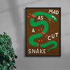 MAD AS A CUT SNAKE contemporary wall art print by Max Blackmore - sold by DROOL