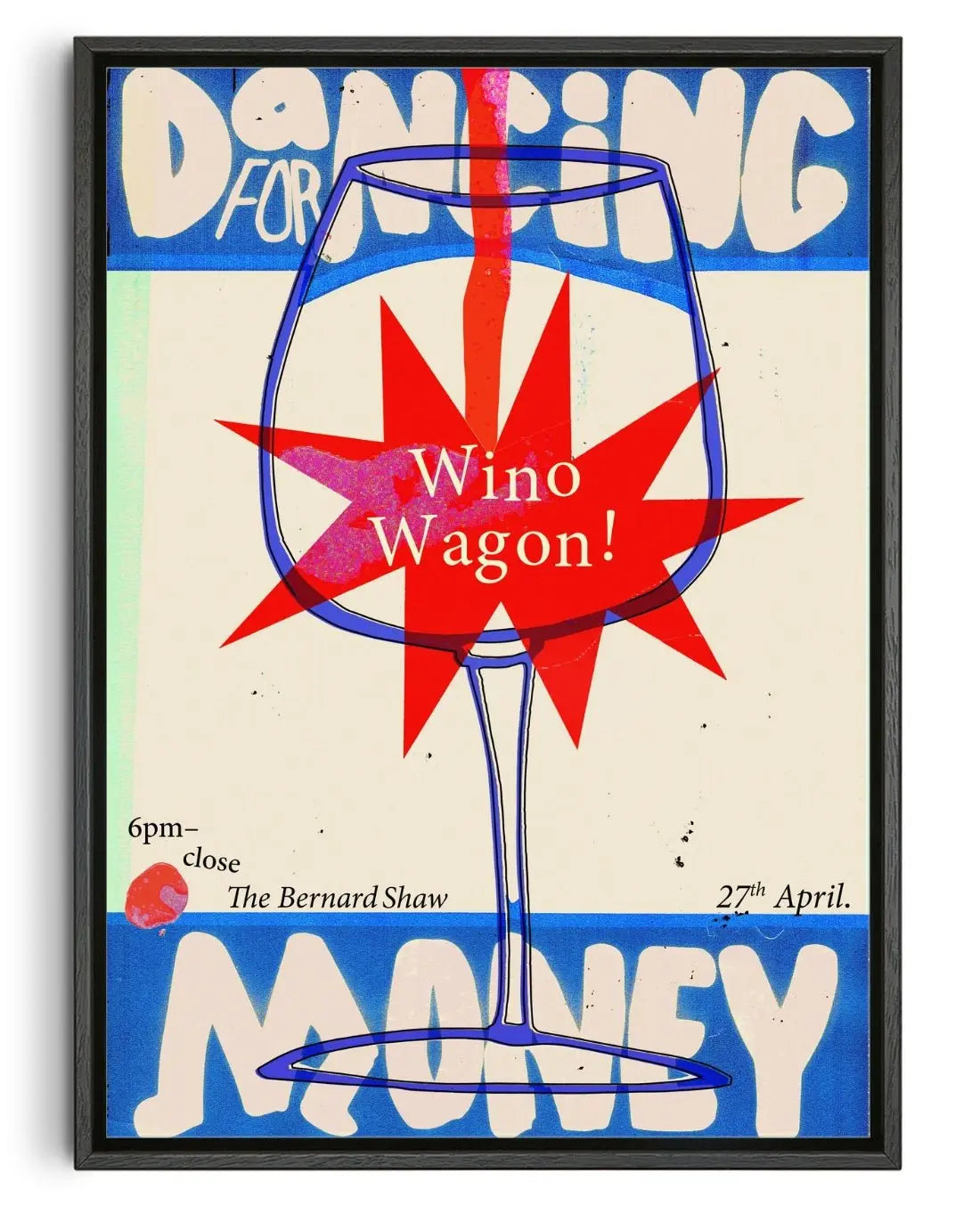 Wino Wagon contemporary wall art print by Ciara Wade - sold by DROOL