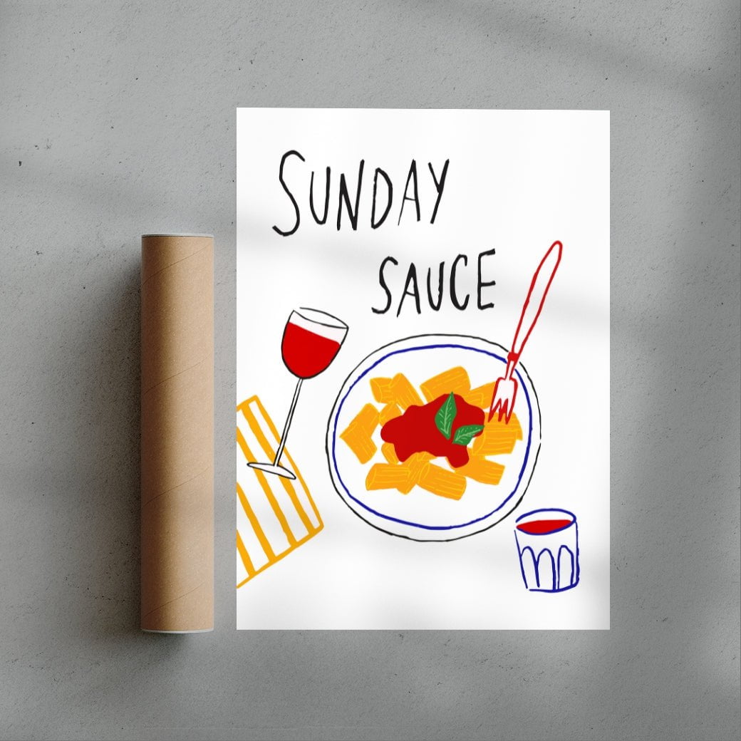 Sunday Sauce contemporary wall art print by DROOL Collective - sold by DROOL