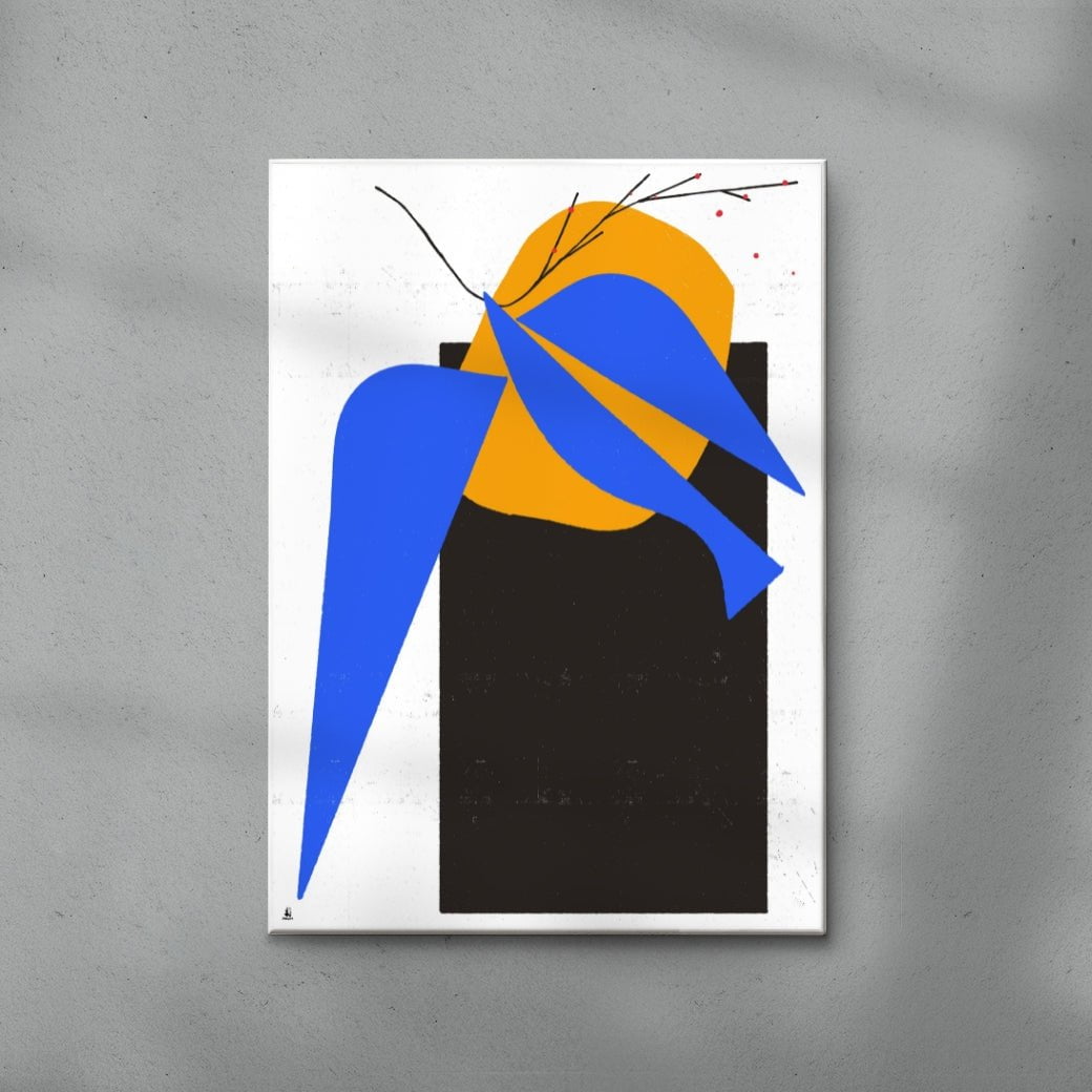 Chirp A contemporary canvas art print by Floating Bstrd - sold by DROOL
