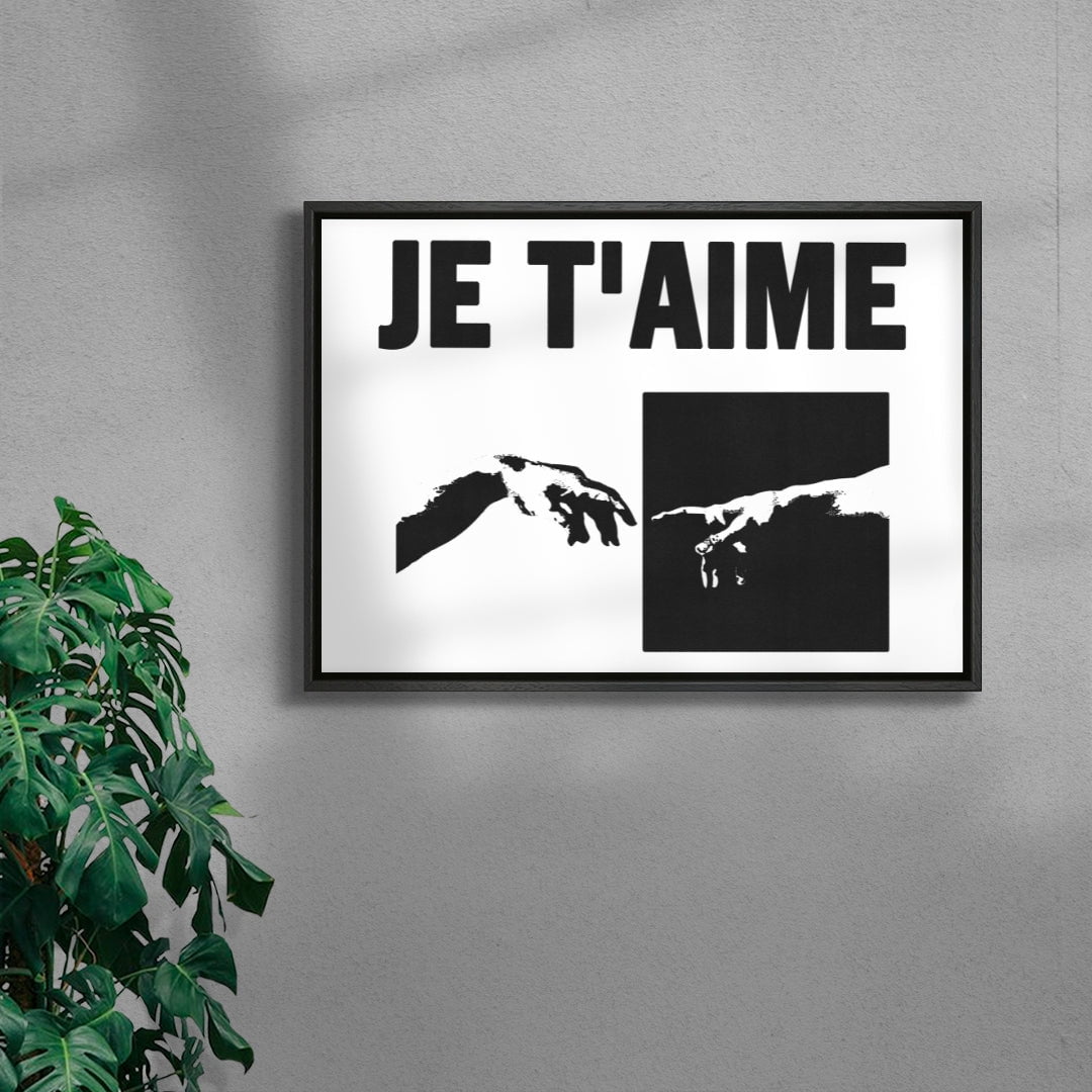 Je t’aime contemporary wall art print by Utsav Verma - sold by DROOL