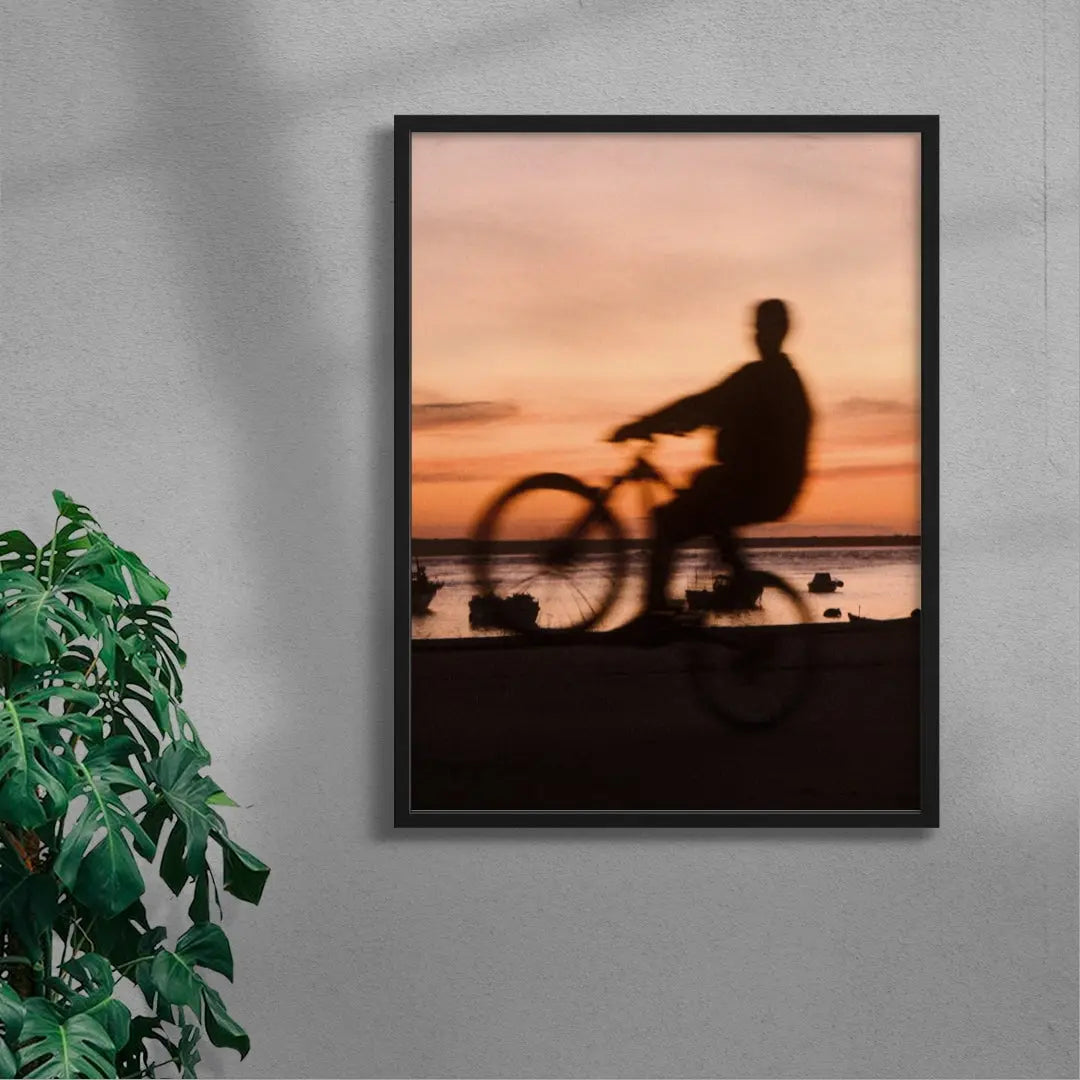 Sunset Cyclist contemporary wall art print by Florian Maas - sold by DROOL