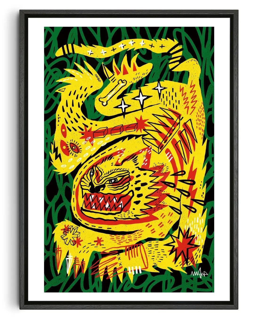 Big Cat contemporary wall art print by Kwonny - sold by DROOL