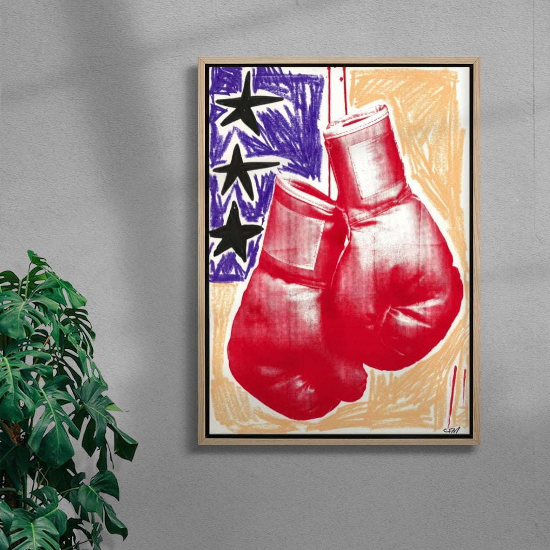 Boxing Gloves contemporary wall art print by Caitlin Flood-Molyneux - sold by DROOL