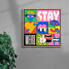 Stay weird contemporary wall art print by Ovcharka - sold by DROOL
