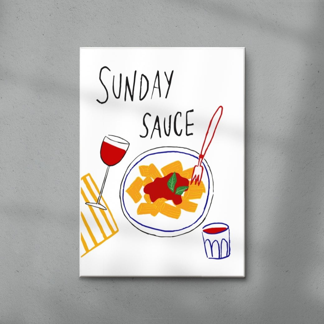 Sunday Sauce contemporary wall art print by DROOL Collective - sold by DROOL