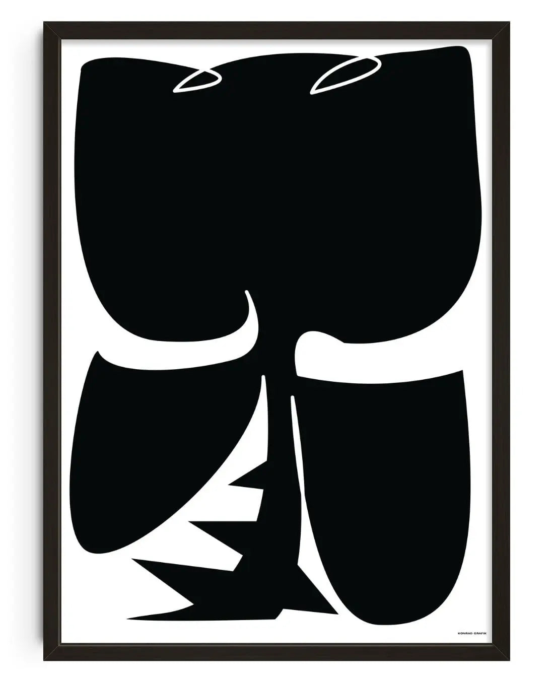 Black rose contemporary wall art print by Konrad Grafik - sold by DROOL