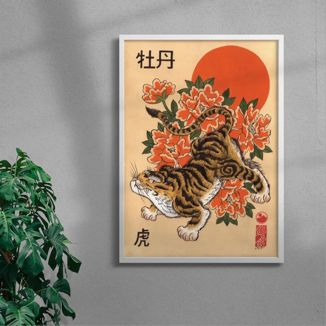 Tiger & Peonies