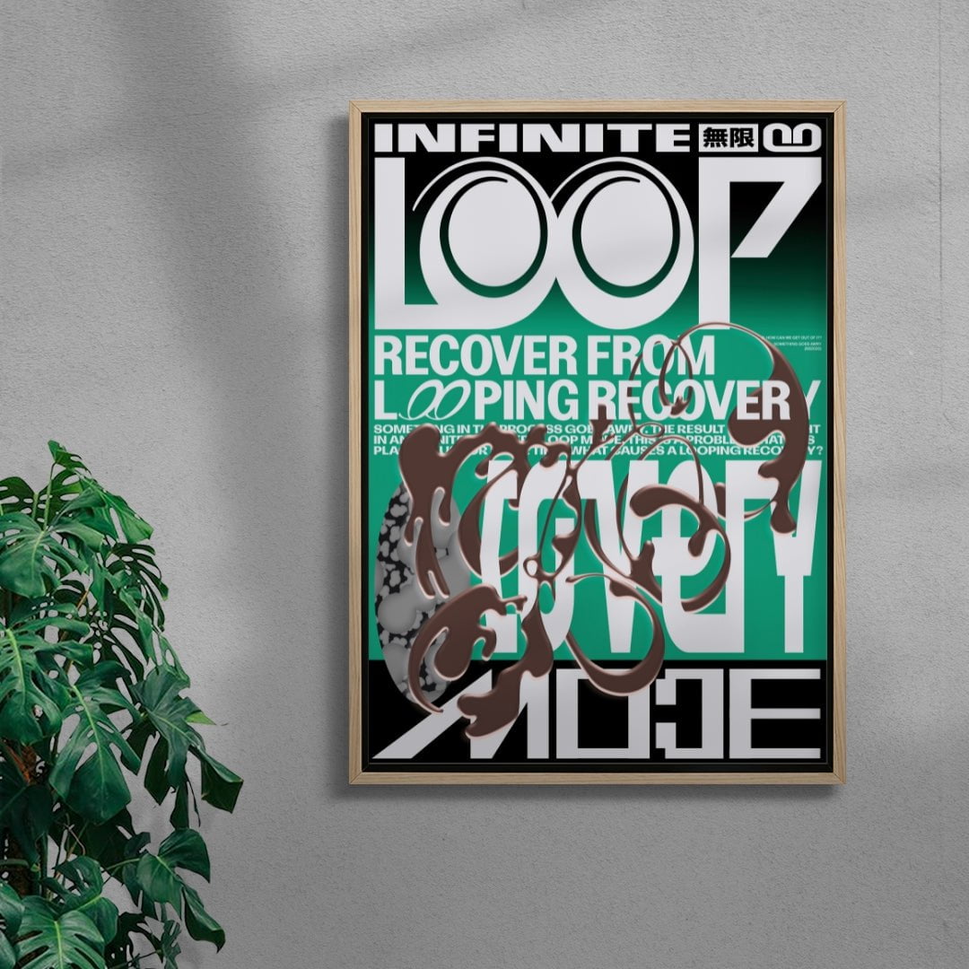 Looping Recovery I contemporary canvas art print by Hui Hwang - sold by DROOL