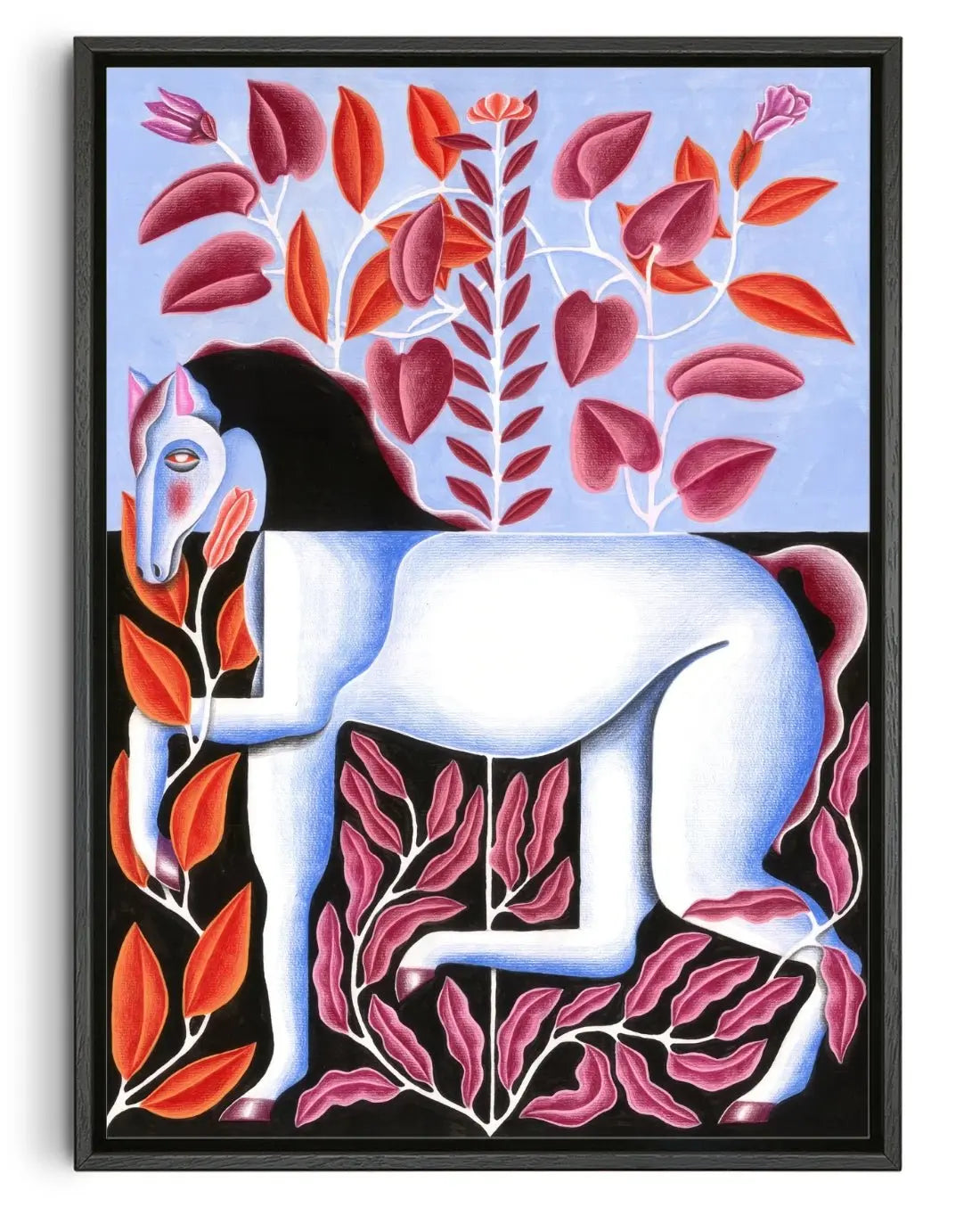 Baby Blue Horse contemporary wall art print by Carla Petelski - sold by DROOL