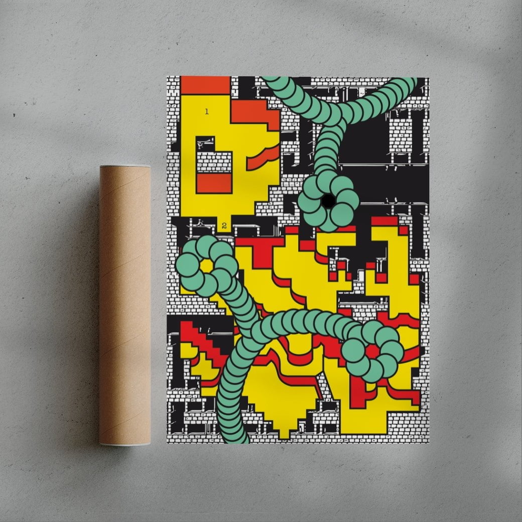 Structures & Bricks contemporary wall art print by Naia Escribano - sold by DROOL