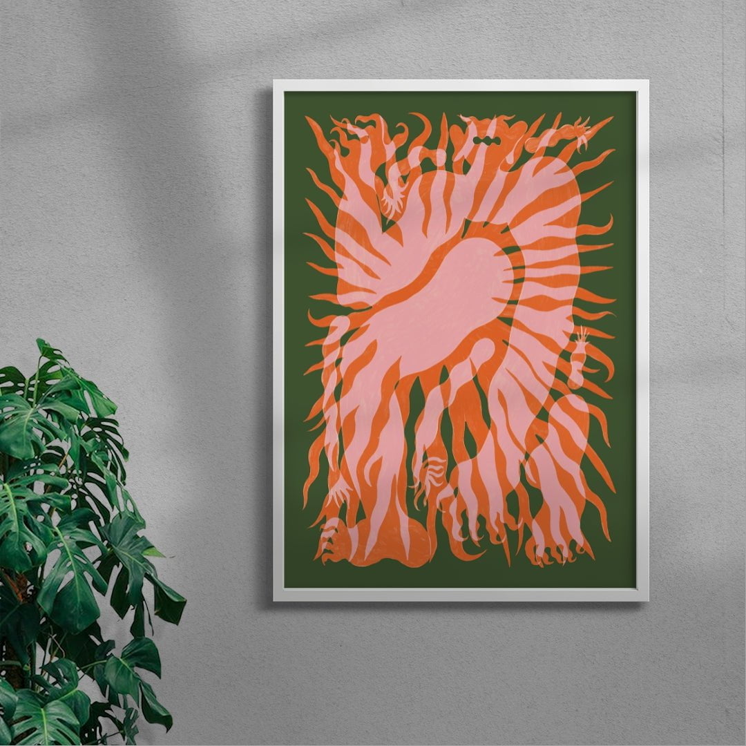 The Faune and the SUN contemporary wall art print by Célestin Krier - sold by DROOL