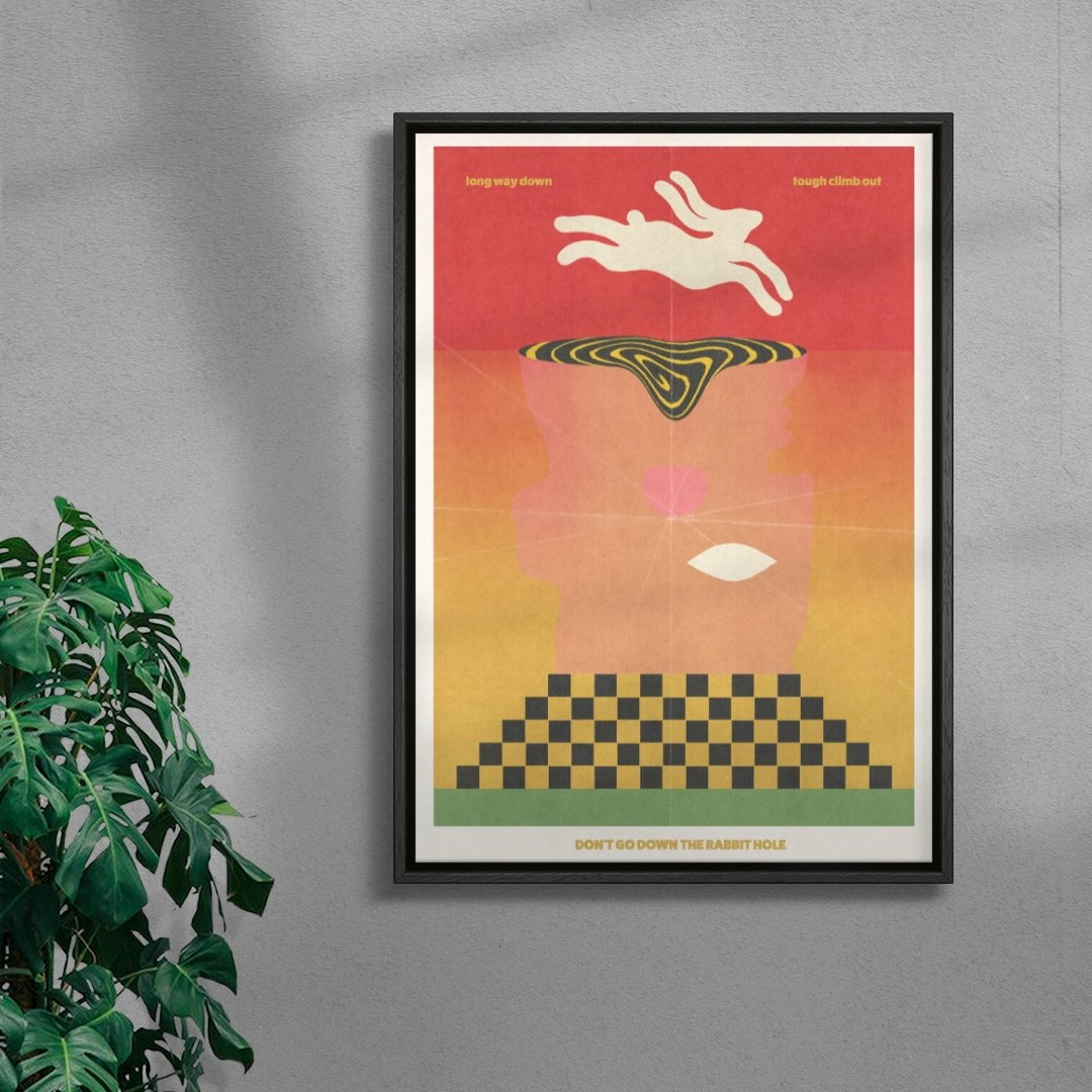The Rabbit Hole contemporary wall art print by Imo Sinclair - sold by DROOL