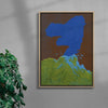 Blue Volcano contemporary wall art print by Lily Kong - sold by DROOL