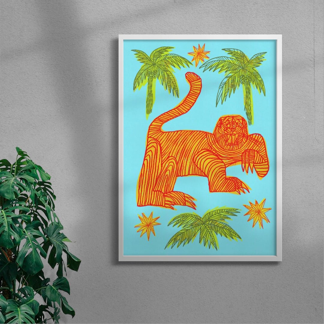 Le Tigre contemporary wall art print by Kwonny - sold by DROOL