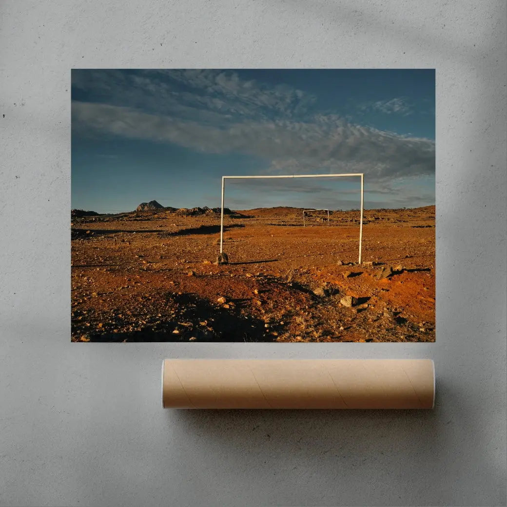 Desert Goalposts contemporary wall art print by Korbinian Grad - sold by DROOL
