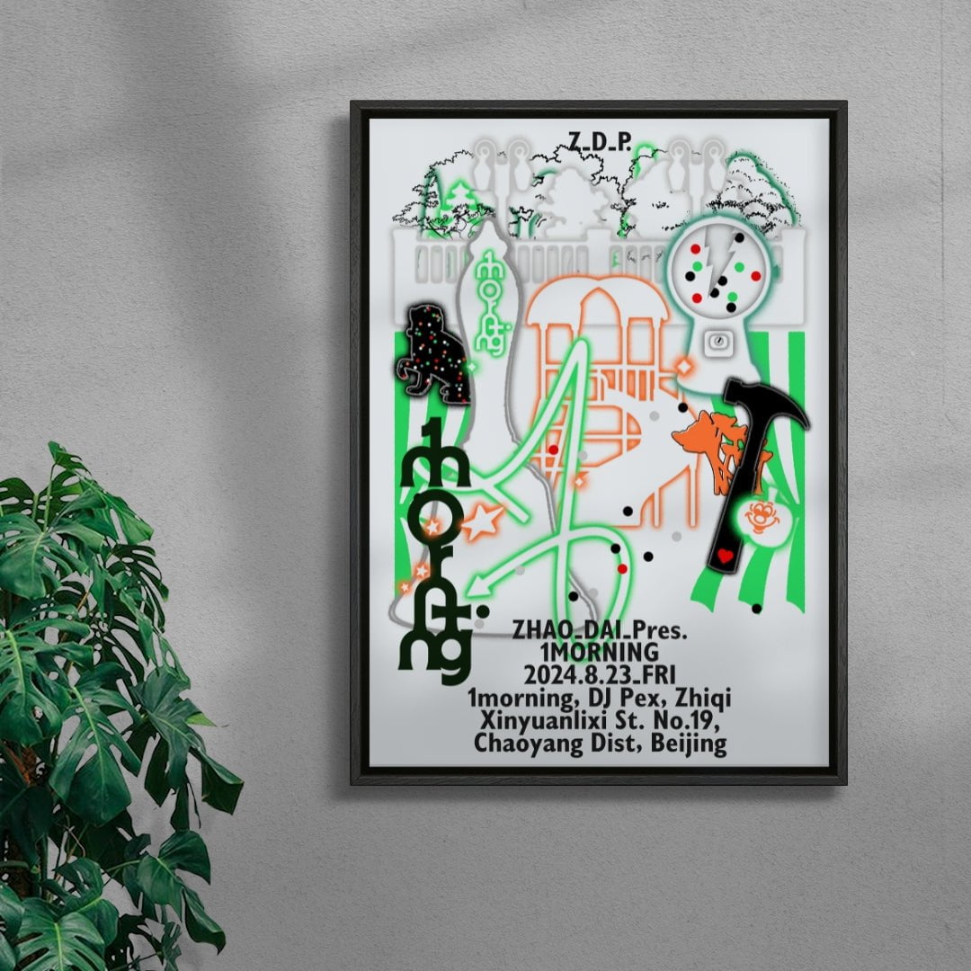 Zhao Dai Pres. 1morning contemporary wall art print by MENSLIES - sold by DROOL