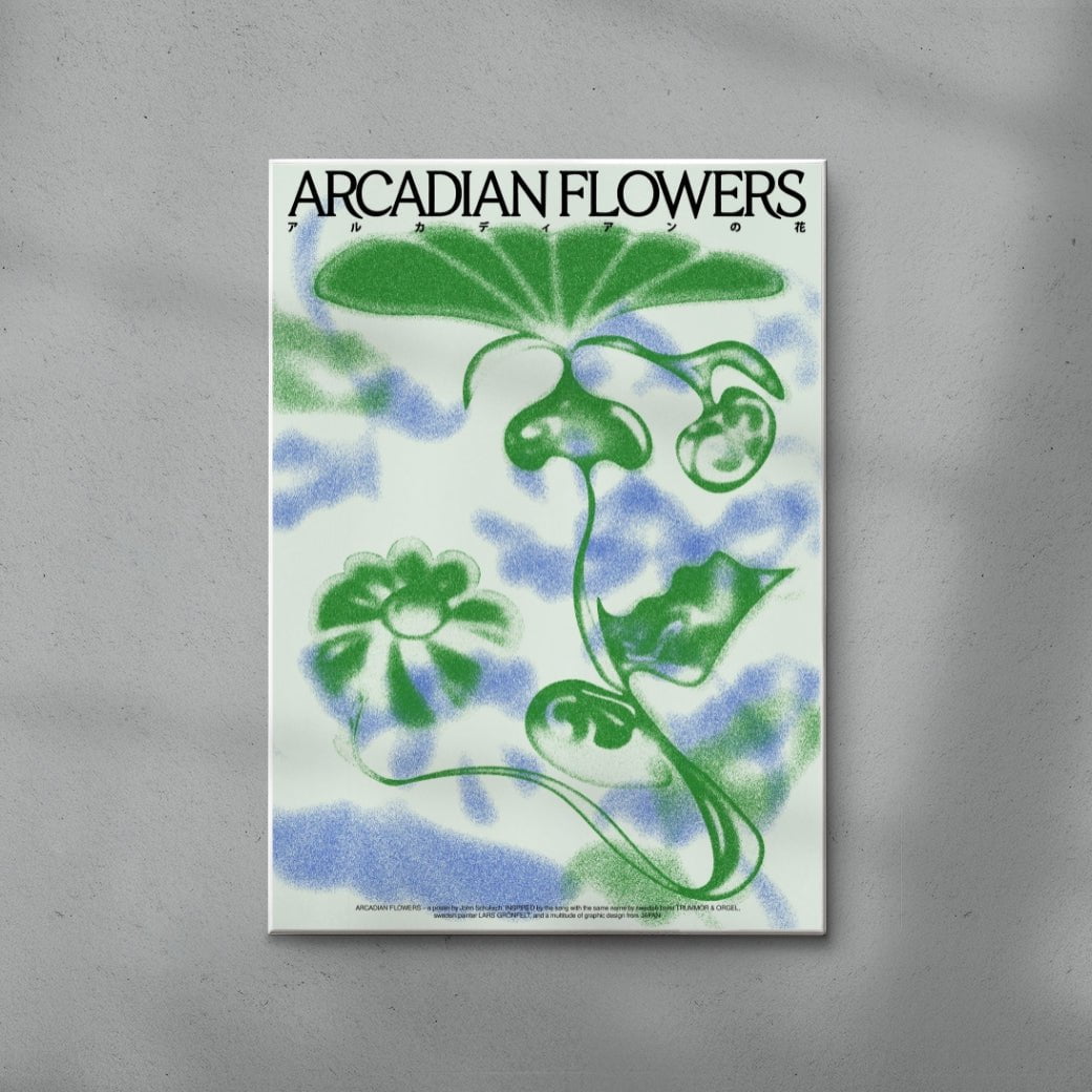Arcadian Flowers contemporary wall art print by John Schulisch - sold by DROOL