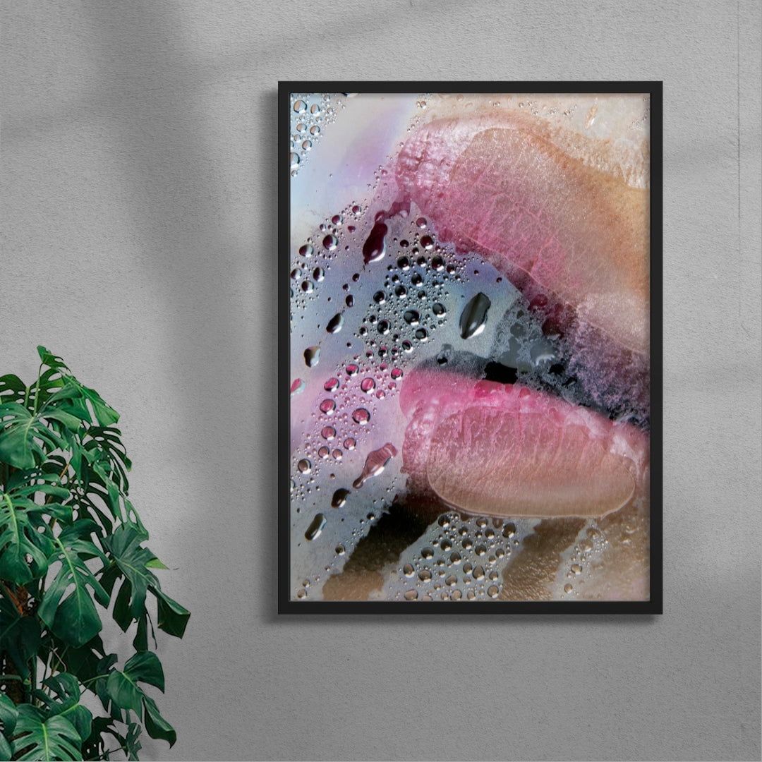 Kiss contemporary wall art print by Sarah McColgan - sold by DROOL