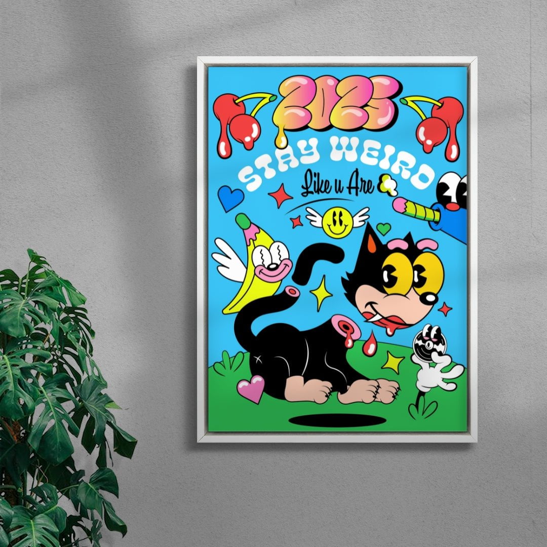 Stay weird 2 contemporary wall art print by Ovcharka - sold by DROOL