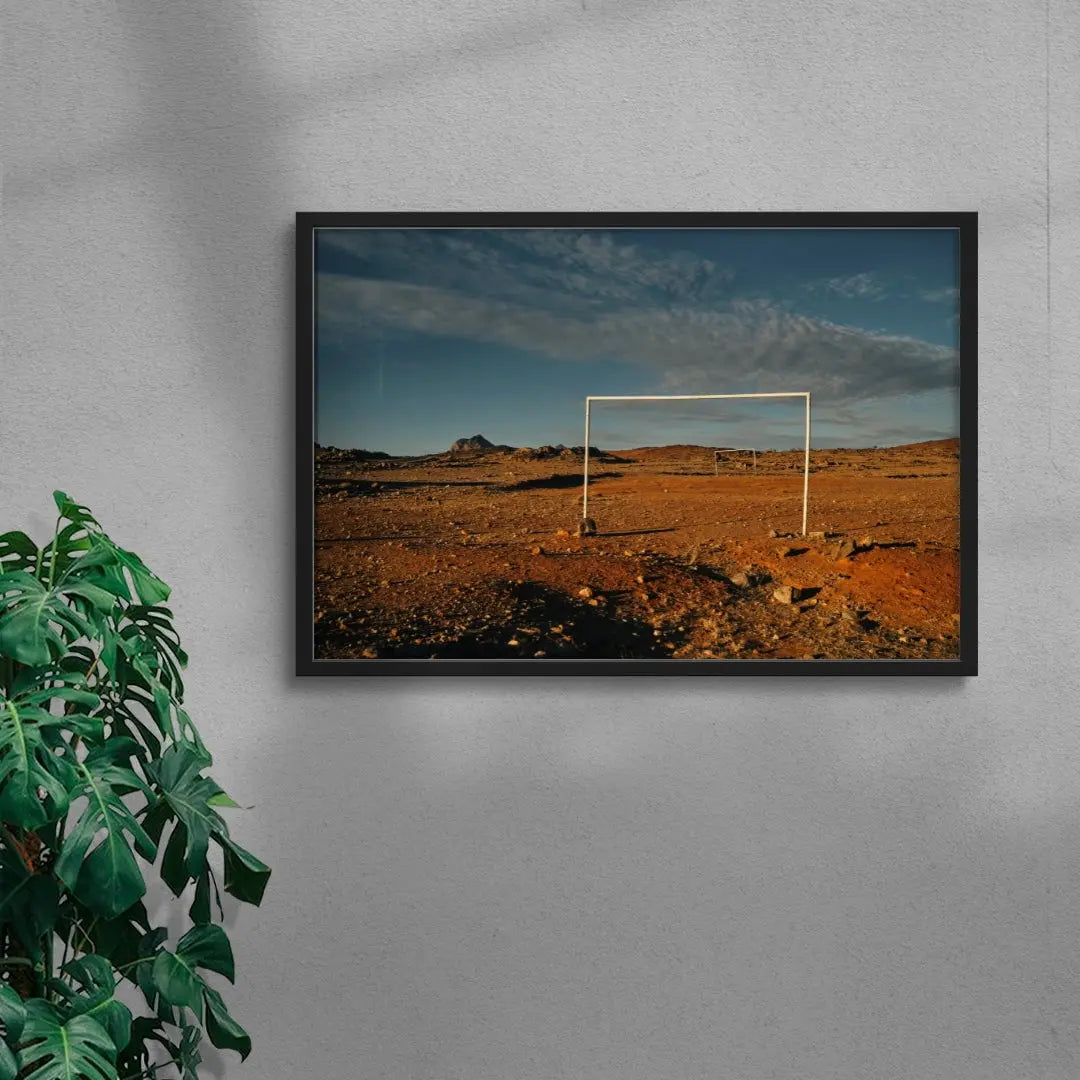 Desert Goalposts contemporary wall art print by Korbinian Grad - sold by DROOL