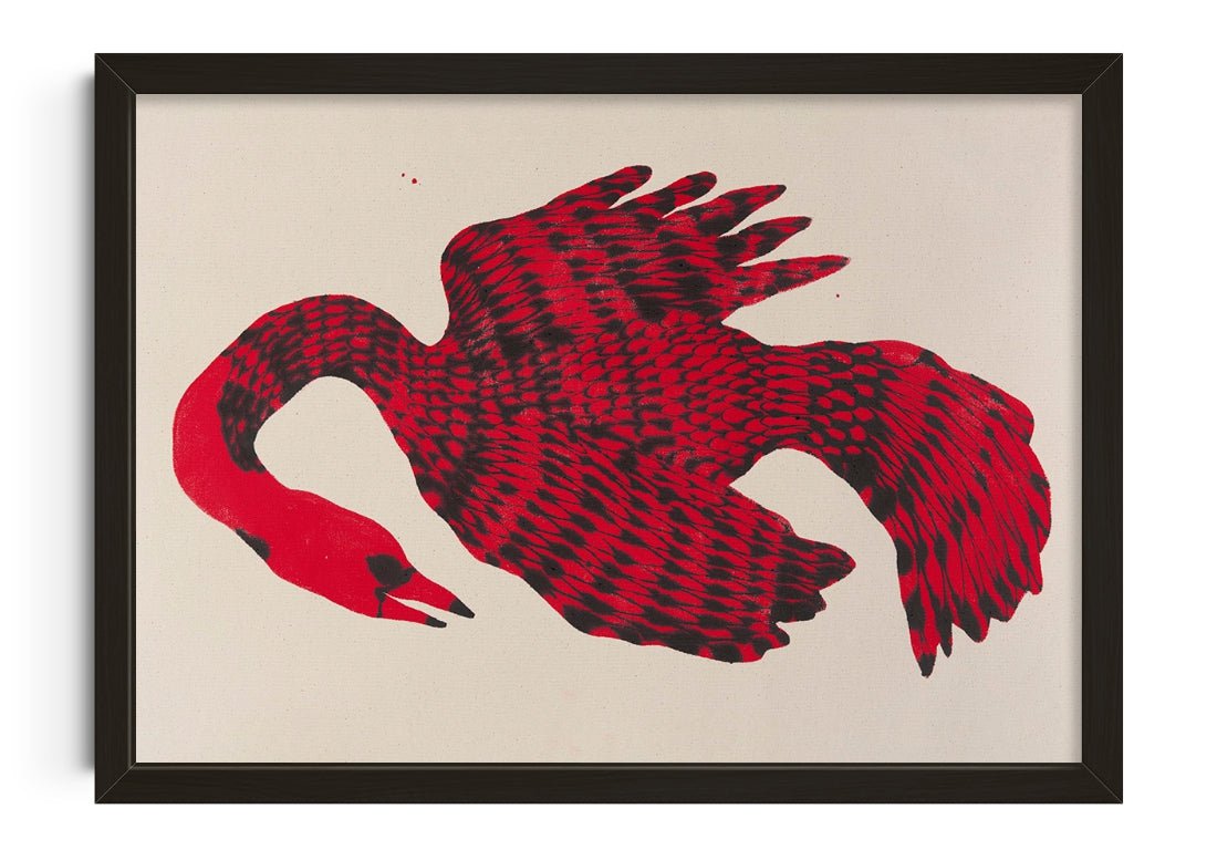 Bird In Red contemporary wall art print by Kwonny - sold by DROOL