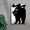 Black cat contemporary wall art print by Konrad Grafik - sold by DROOL