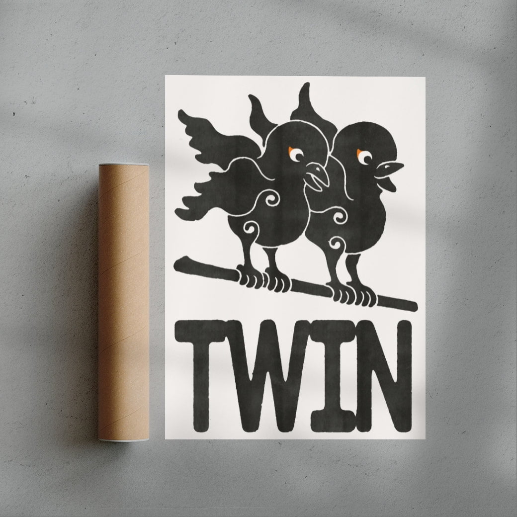 Twins contemporary wall art print by Alexander Khabbazi - sold by DROOL