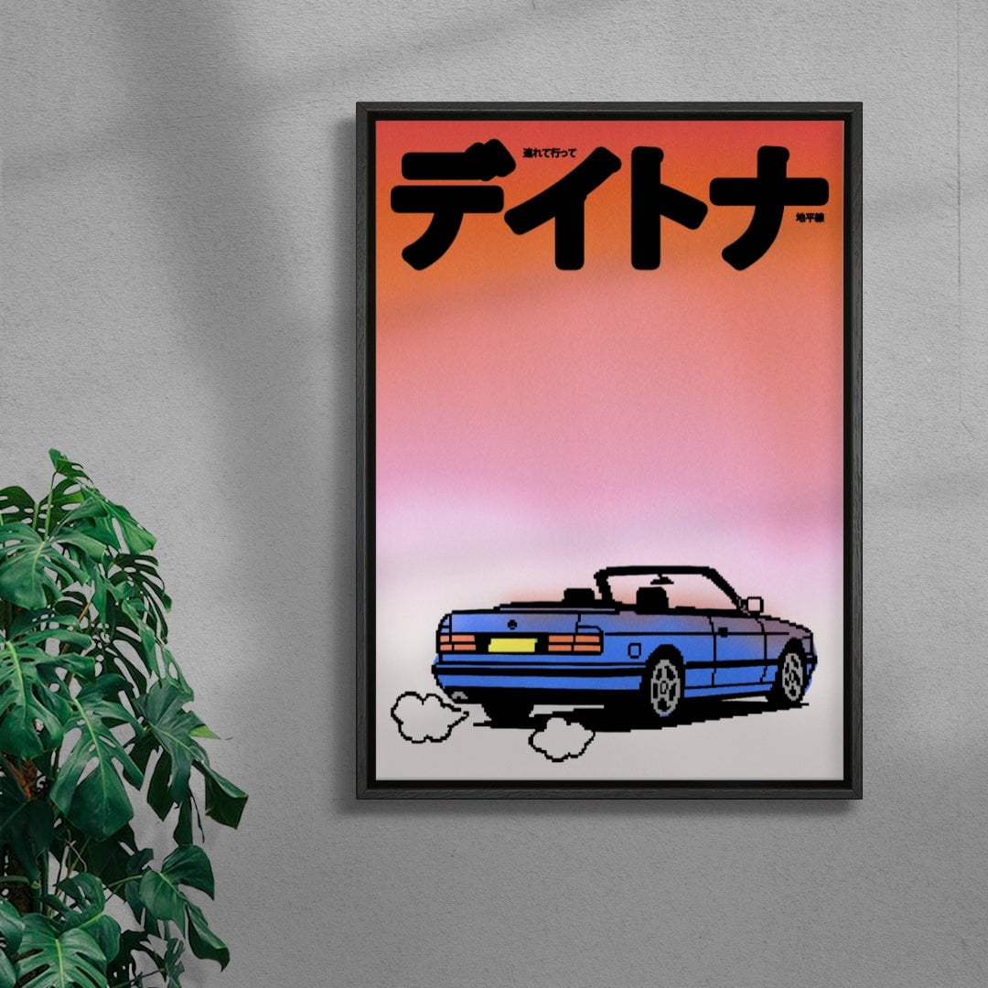 Ridge Racer Revolution (Dusk) contemporary wall art print by Will Da Costa - sold by DROOL