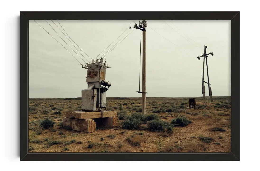 Desert Powerlines contemporary wall art print by Xabier Franco - sold by DROOL