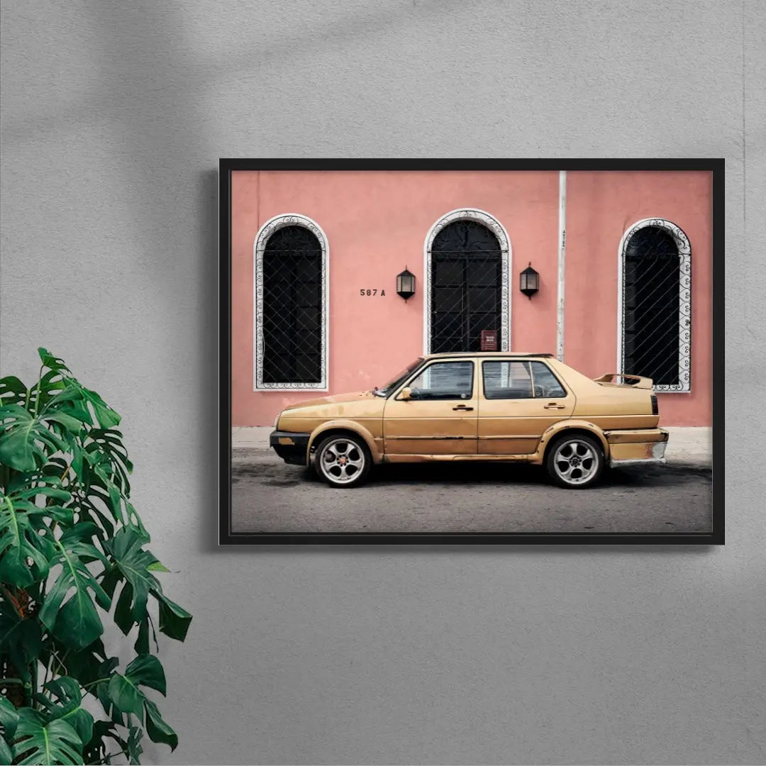 Gold Sedan contemporary wall art print by Justin Smith - sold by DROOL