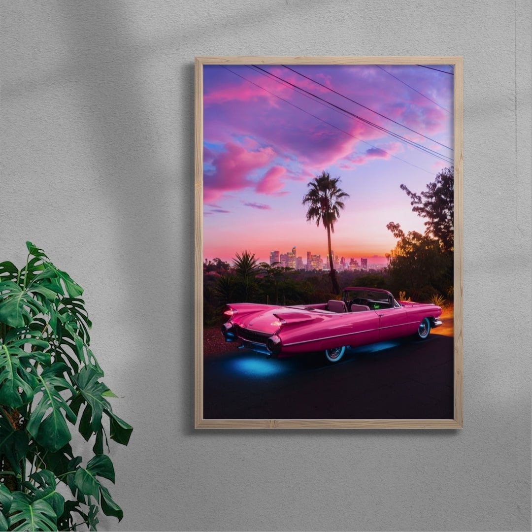 Retro Pink contemporary wall art print by Deston Isas - sold by DROOL