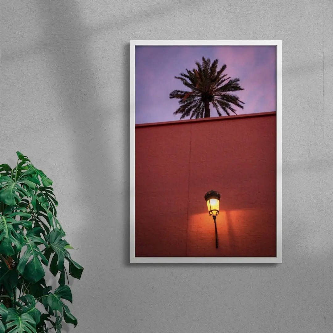 Night Palm contemporary wall art print by Christian Lathom-Sharp - sold by DROOL