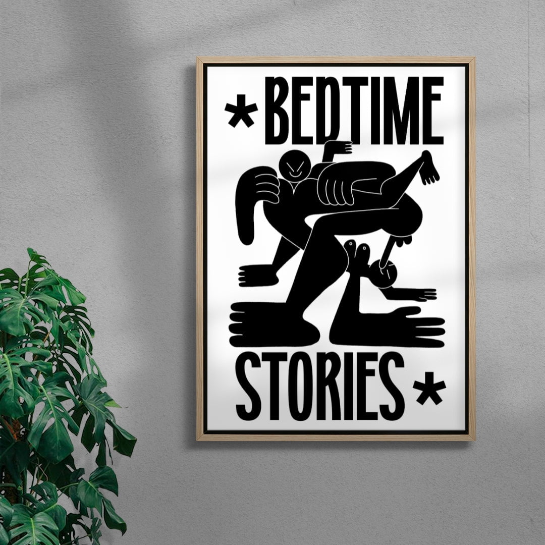 Bedtime contemporary wall art print by Jamie Muck - sold by DROOL