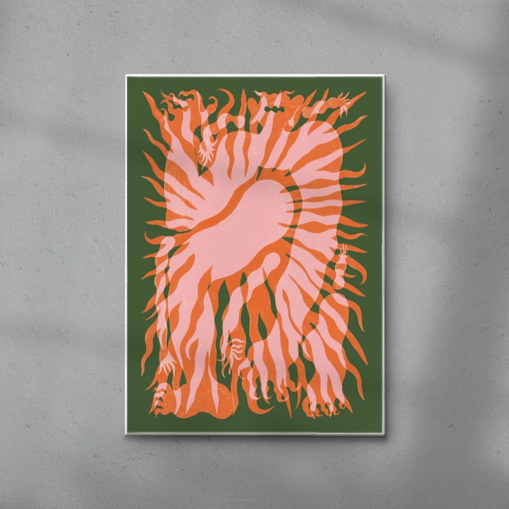 The Faune and the SUN contemporary wall art print by Célestin Krier - sold by DROOL
