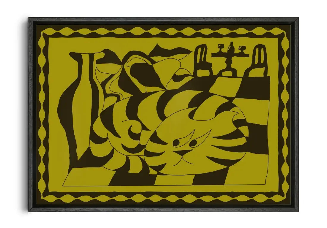 Rug Cat contemporary canvas print by Glen Miralles - sold by DROOL