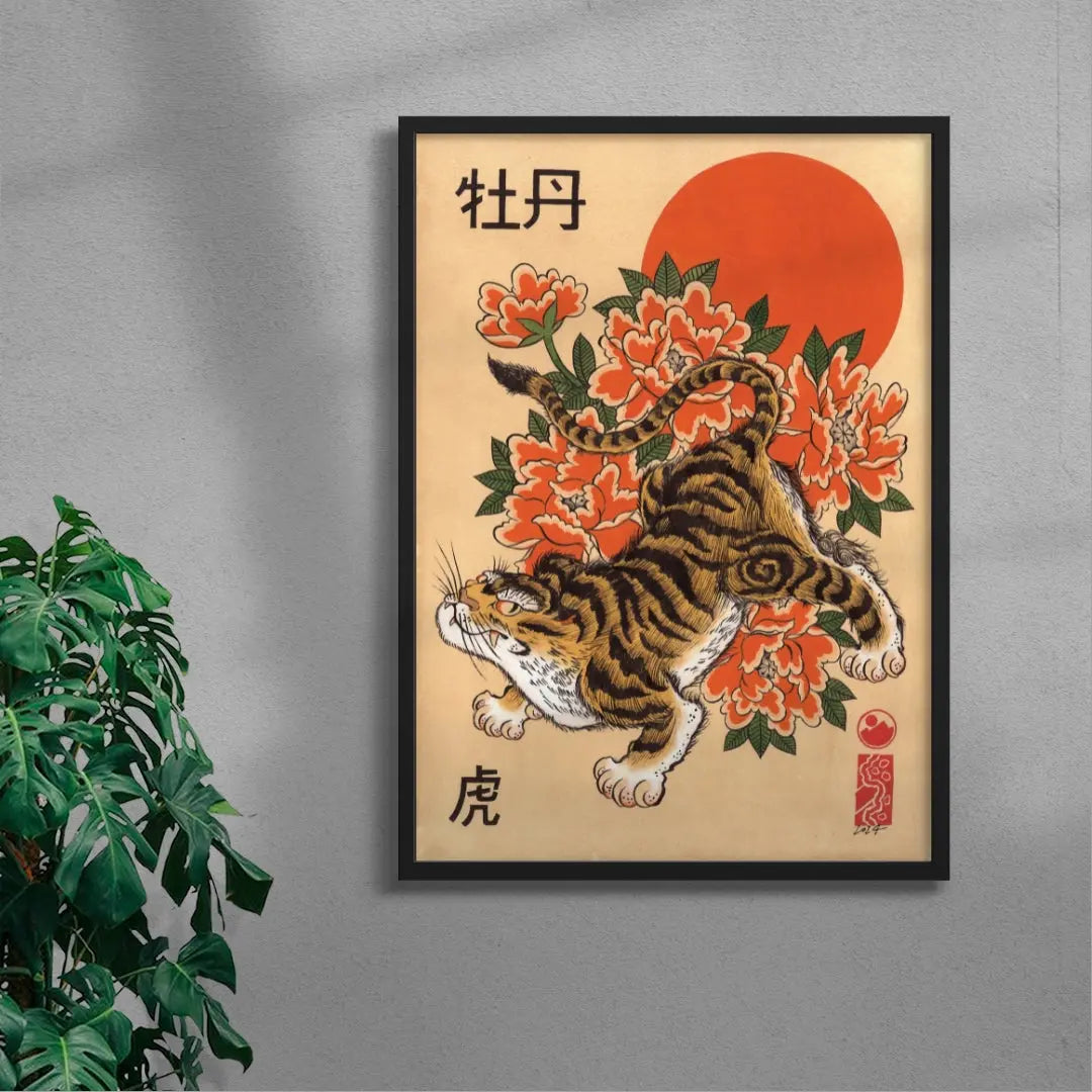 Tiger & Peonies