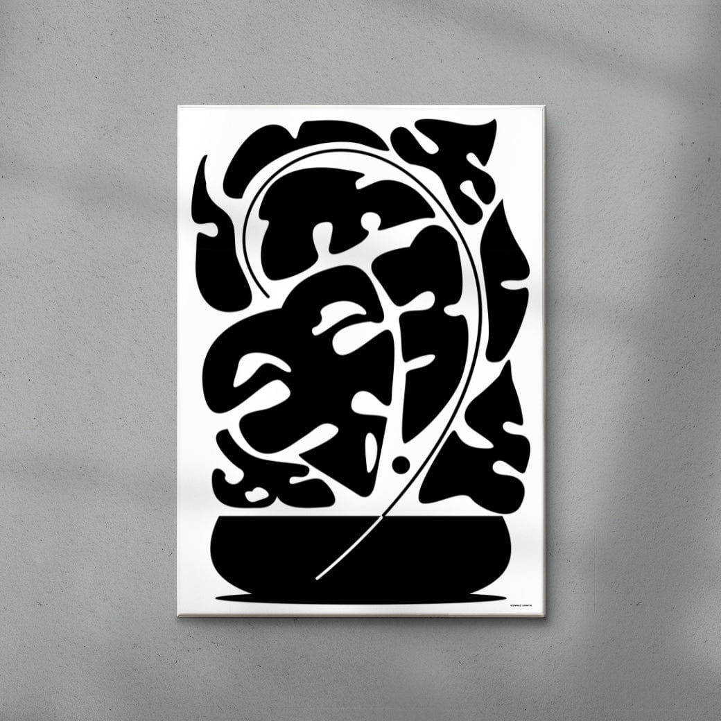 Monstera contemporary wall art print by Konrad Grafik - sold by DROOL