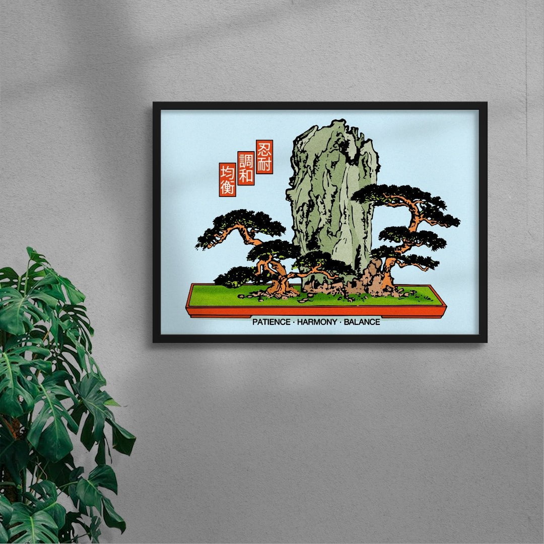 Patience, Harmony, Balance contemporary wall art print by Othman Zougam - sold by DROOL